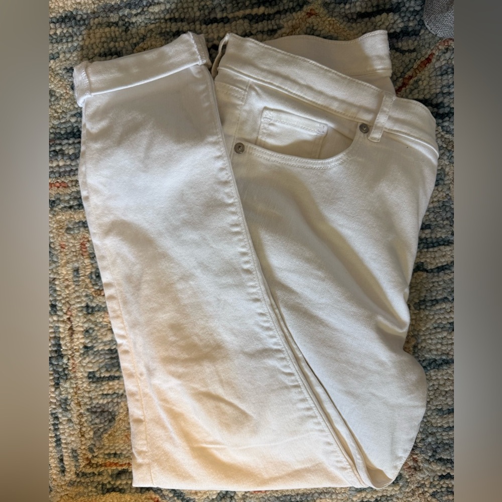 LOFT Women's Cream Skinny Jeans